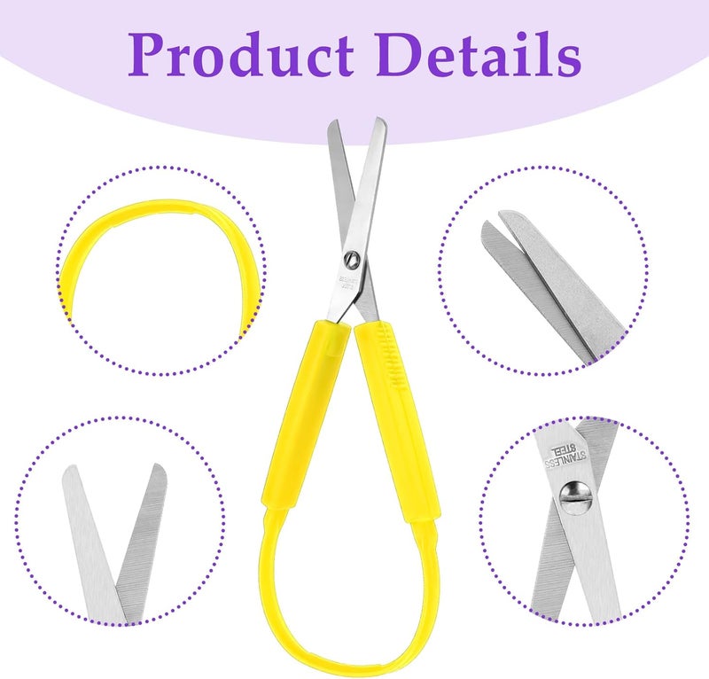 Telooco 3Pcs Loop Scissors Adaptive Design Scissor Colorful Handle Self-Opening Safety Scissors for Kids Children Schools Special Need 5.5 Inch(Red,Blue,Yellow) - Image 2